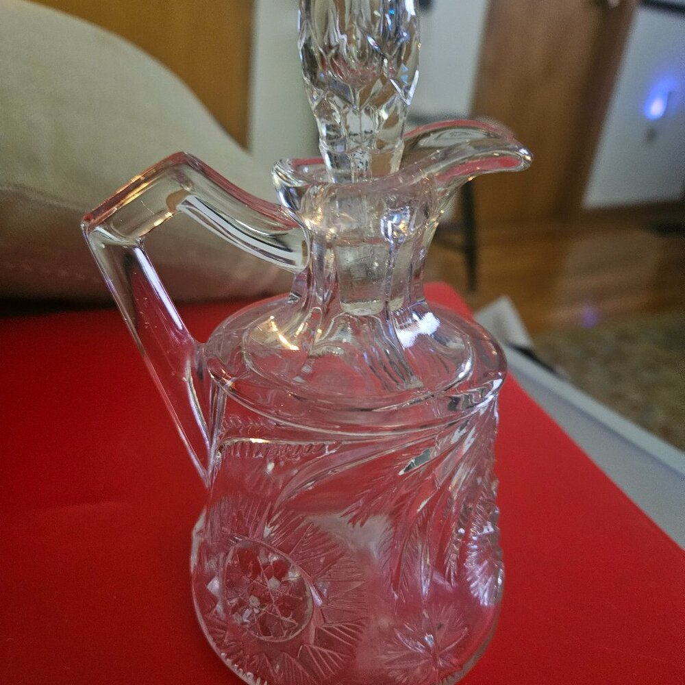 vintage rare tiffin Franciscan glass cruet with stopper